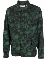 dunkelgrünes Mit Batikmuster Langarmhemd von Kenzo
