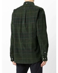 dunkelgrünes Langarmhemd mit Schottenmuster von Barbour