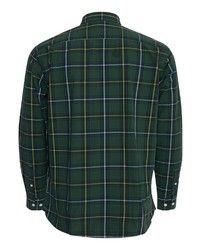 dunkelgrünes Langarmhemd mit Schottenmuster von CASUAL FRIDAY
