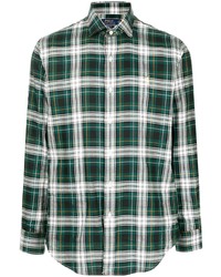dunkelgrünes Langarmhemd mit Schottenmuster von Polo Ralph Lauren
