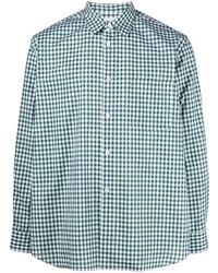 dunkelgrünes Langarmhemd mit Vichy-Muster von Comme Des Garcons SHIRT