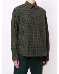 dunkelgrünes Langarmhemd mit Vichy-Muster von Kenzo