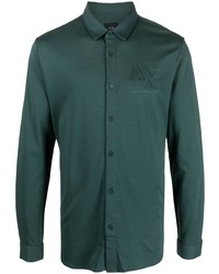 dunkelgrünes Langarmhemd von Armani Exchange