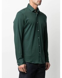 dunkelgrünes Langarmhemd von Mp Massimo Piombo