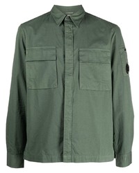 dunkelgrünes Langarmhemd von C.P. Company