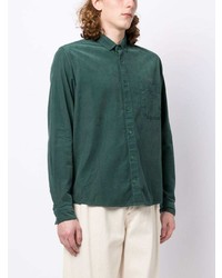 dunkelgrünes Langarmhemd von YMC