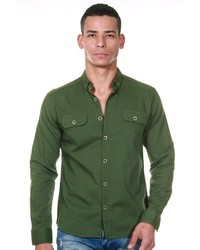 dunkelgrünes Langarmhemd von FIOCEO