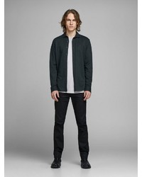 dunkelgrünes Langarmhemd von Jack & Jones