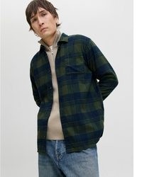 dunkelgrünes Langarmhemd von Jack & Jones