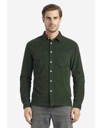 dunkelgrünes Langarmhemd von khujo