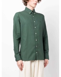 dunkelgrünes Langarmhemd von Hackett