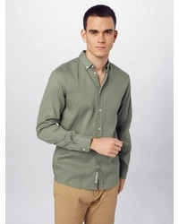 dunkelgrünes Langarmhemd von Minimum