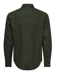 dunkelgrünes Langarmhemd von ONLY & SONS