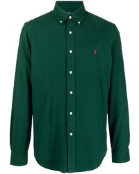 dunkelgrünes Langarmhemd von Polo Ralph Lauren