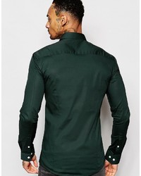 dunkelgrünes Langarmhemd von Asos