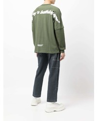 dunkelgrünes Langarmshirt von AAPE BY A BATHING APE