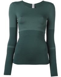 dunkelgrünes Langarmshirt von adidas by Stella McCartney