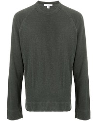 dunkelgrünes Langarmshirt von James Perse