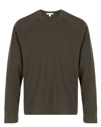 dunkelgrünes Langarmshirt von James Perse