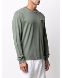 dunkelgrünes Langarmshirt von Stone Island