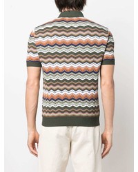 dunkelgrünes Polohemd mit Chevron-Muster von Missoni