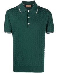 dunkelgrünes Polohemd mit Chevron-Muster von Missoni