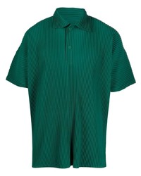 dunkelgrünes Polohemd von Homme Plissé Issey Miyake