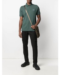 dunkelgrünes Polohemd von Stone Island