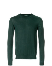 dunkelgrünes Strick Sweatshirt von Zanone