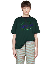 dunkelgrünes Strick T-Shirt mit einem Rundhalsausschnitt von Andersson Bell