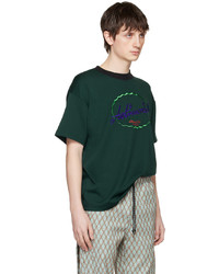 dunkelgrünes Strick T-Shirt mit einem Rundhalsausschnitt von Andersson Bell