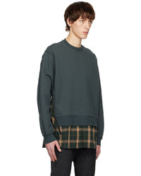 dunkelgrünes Sweatshirt mit Karomuster von Undercoverism
