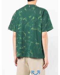 dunkelgrünes Mit Batikmuster T-Shirt mit einem Rundhalsausschnitt von AAPE BY A BATHING APE