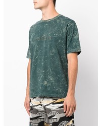 dunkelgrünes Mit Batikmuster T-Shirt mit einem Rundhalsausschnitt von Stone Island