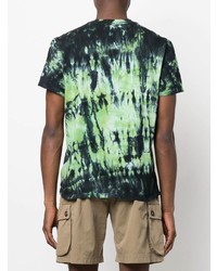 dunkelgrünes Mit Batikmuster T-Shirt mit einem Rundhalsausschnitt von Ami Paris