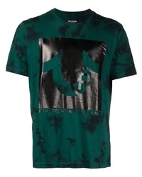 dunkelgrünes Mit Batikmuster T-Shirt mit einem Rundhalsausschnitt von True Religion