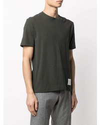 dunkelgrünes T-Shirt mit einem Rundhalsausschnitt von Thom Browne