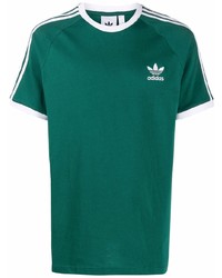 dunkelgrünes T-Shirt mit einem Rundhalsausschnitt von adidas