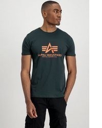 dunkelgrünes T-Shirt mit einem Rundhalsausschnitt von Alpha Industries