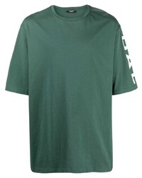 dunkelgrünes T-Shirt mit einem Rundhalsausschnitt von Balmain