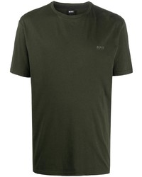 dunkelgrünes T-Shirt mit einem Rundhalsausschnitt von BOSS