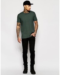 dunkelgrünes T-Shirt mit einem Rundhalsausschnitt von Asos