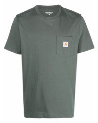 dunkelgrünes T-Shirt mit einem Rundhalsausschnitt von Carhartt WIP