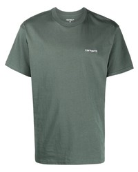 dunkelgrünes T-Shirt mit einem Rundhalsausschnitt von Carhartt WIP