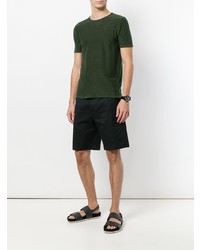 dunkelgrünes T-Shirt mit einem Rundhalsausschnitt von Weber + Weber
