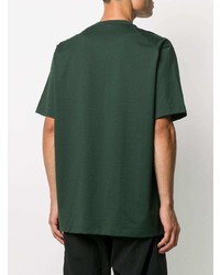 dunkelgrünes T-Shirt mit einem Rundhalsausschnitt von Y-3