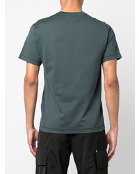 dunkelgrünes T-Shirt mit einem Rundhalsausschnitt von Stone Island