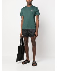 dunkelgrünes T-Shirt mit einem Rundhalsausschnitt von Stone Island