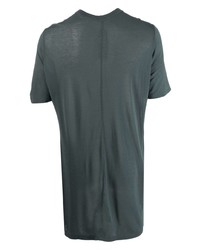 dunkelgrünes T-Shirt mit einem Rundhalsausschnitt von Rick Owens