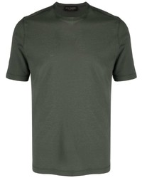 dunkelgrünes T-Shirt mit einem Rundhalsausschnitt von Dell'oglio